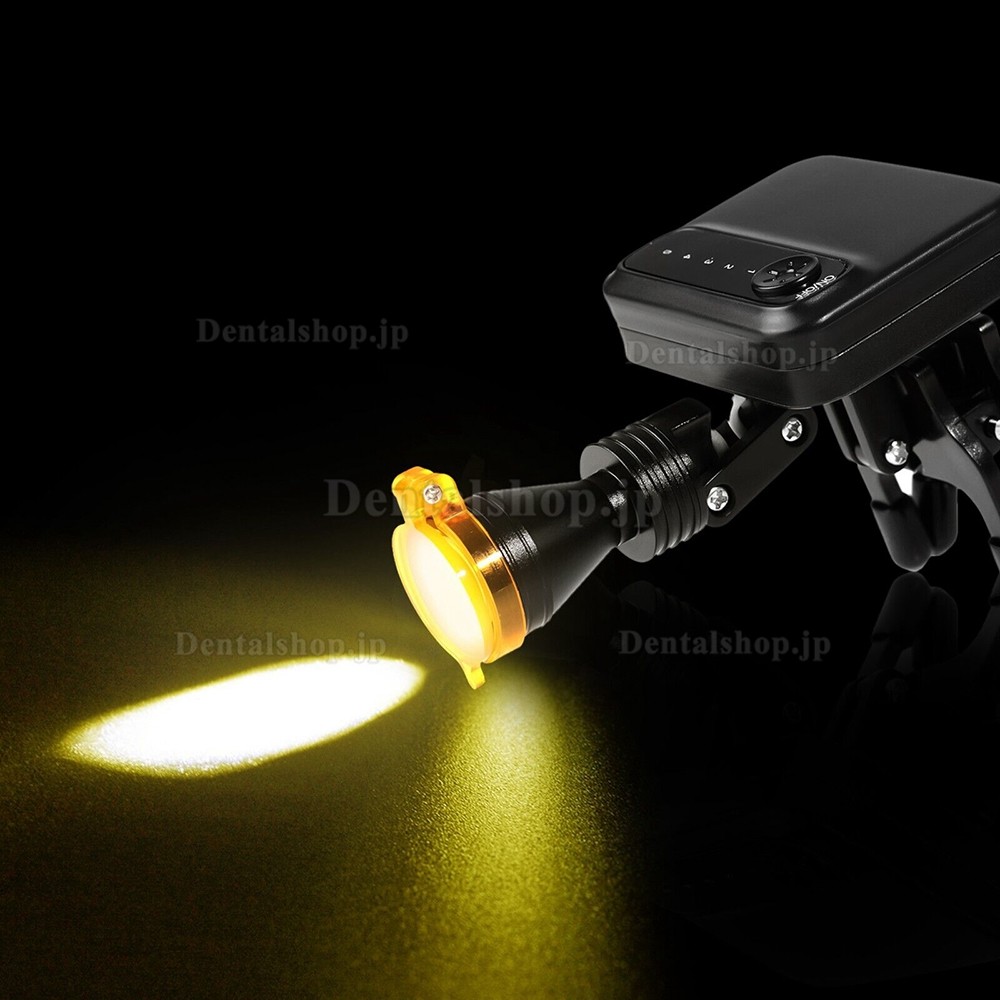 歯科用ポータブルワイヤレス LED ヘッドライト 5W 光学フィルター&2個バッテリー 付き